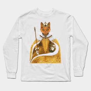 Queen Elizabeth I cat - historiCATS illustrations Long Sleeve T-Shirt